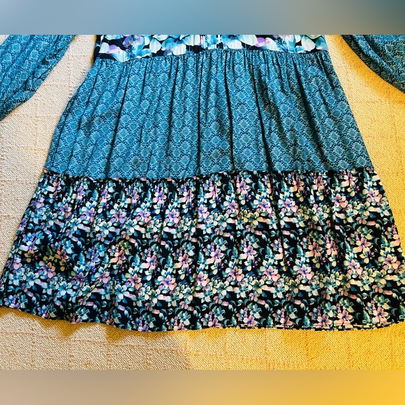 Soft Surroundings Ladies Dress Size XL NWT Night Bloom Floral Print Boho Style - Picture 3 of 5